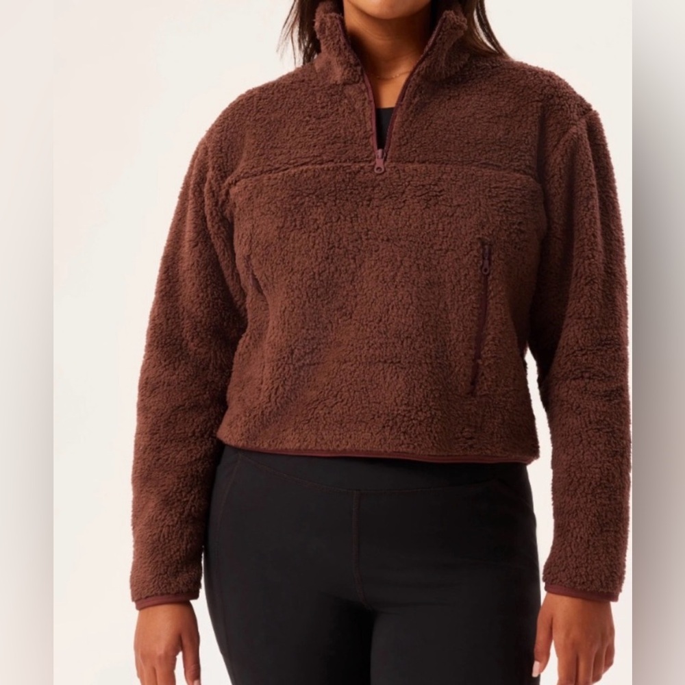 Girlfriend Collective Raisin Recycled Half-Zip Fleece